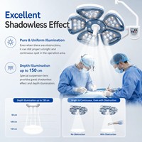 Lumière LED dôme en forme de pétale à fixation au plafond, CRI Ra 85 Plus, 10000 Lux, mode Endo, pour centre de chirurgie de jour
