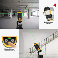 Niveaux laser industriels DEGLASERS 3x360, faisceau vert super lumineux 40mW, 12 lignes, kit laser auto-nivelant, grande capacité au lithium