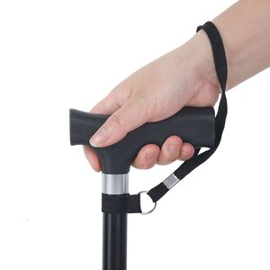 Bâton de marche télescopique en alliage d'aluminium, léger, pour randonnée en plein air, pointe en caoutchouc, design minimaliste pour personnes âgées - Product Image 5