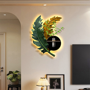 Direktverkauf ab Werk Abstrakte Blätter LED-Wandkunst Kristall-UV-Gravur Gemälde mit Grünpflanzen für Wohnzimmer-Wanddekoration - Product Image 3