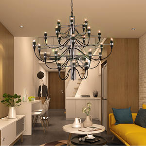 Lámpara de Techo de Diseño Italiano Posmoderno, LED Central, Altura Ajustable, Construcción de Hierro, para Sala de Estar, Dormitorio, Comedor, Dúplex - Product Image 2