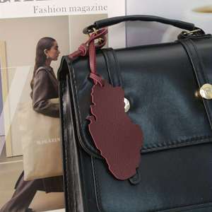 Qatar Map Shape Pendant <b>Bag</b> PU Leather <b>Bag</b> Car Pendant Hanger Ornament Travel Souvenir Handbag Supplies - Product Image 3