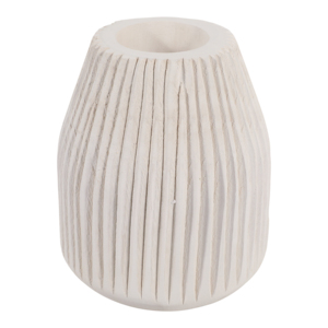 Vaso in Legno Scanalato Rotondo per Arredamento Casa, Soggiorno, Camera da Letto, Ufficio, Esposizione su Tavolo, Stile Casual Intagliato a Mano - Product Image 5