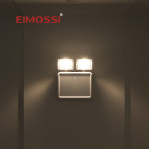 Lumière d'urgence LED à double tête murale IP20 en plastique à bas <span class=keywords><strong>prix</strong></span>, orientable à 360 degrés, auto-testable, autonomie 2-3h, pour situations d'incendie - Product Image 1