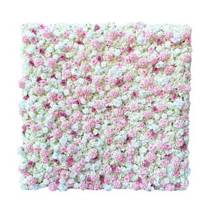 Hermosas Decoraciones de Pared de Flores Rosadas de Seda Artificial de Lujo, Rollo 3D/5D de Rosas Blancas para Bodas, Fondo de Pared Floral de 8 pies x 8 pies - Product Image 5