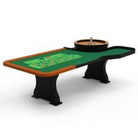 YH Hochwertiger Roulette-Holzrad-Glücksspiel-Pokertisch mit Leder armlehne auf Holz basis