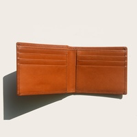 Dompet Kulit Kustom untuk Pria, Dompet Kulit Samak Sayuran, Tempat Kartu untuk Pria