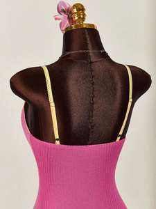 Mini Abito Estivo da Donna con Logo Personalizzato, Senza Maniche, in <span class=keywords><strong>Cotone</strong></span> Elasticizzato a Costine, Vestito Aderente Casual - Product Image 3