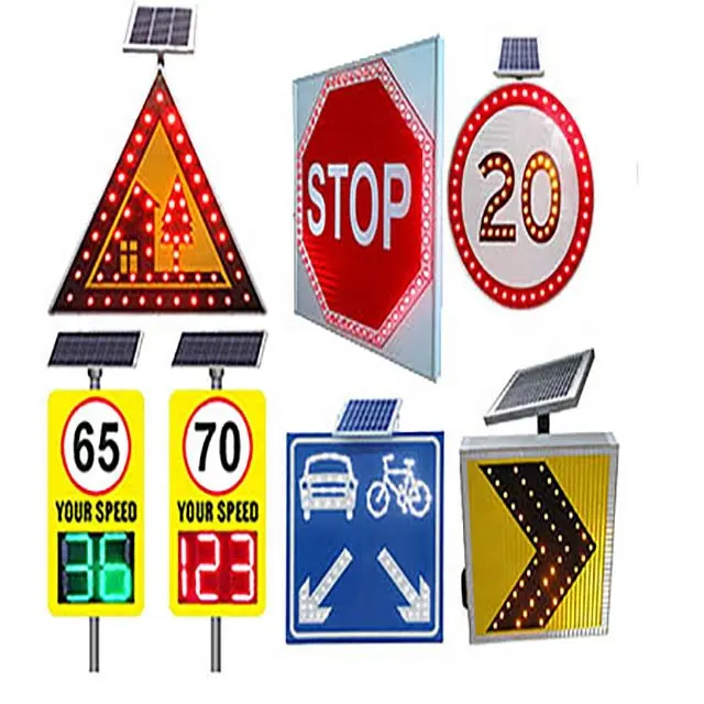 Señal de tráfico internacional, señal de flecha de carretera iluminada al por mayor