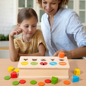 Caja de Monedas de Madera Montessori, Clasificador de Formas, Juguete de Combinación de Colores, Juego de Aprendizaje de Reconocimiento Geométrico, Regalo Educativo Temprano para Niños - Product Image 5