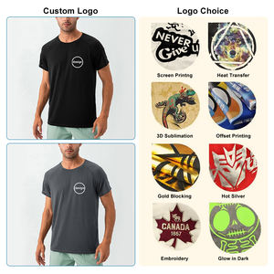 T-shirt personnalisé de haute qualité avec logo imprimé, t-shirt en bambou écologique pour hommes, vêtements de sport, vêtements de fitness pour hommes, t-shirts d'entraînement - Product Image 2