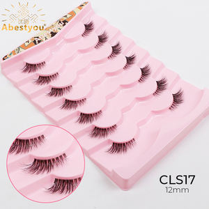 Abestyou, 7 pares de pestañas postizas Premium con banda transparente, pestañas de visón falso 3D, Ojo de gato corto, extensión de pestañas de zorro DIY en casa - Product Image 3