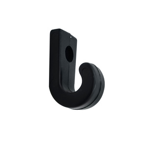 Crochet en plastique noir en forme de J pour bateau, accessoire de fixation de corde pour canoë et kayak - Product Image 1