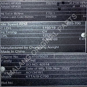 Mesin Cummins Bekas Berkualitas Tinggi Semua Seri 6bt KTA19 KTTA19-C700 Garansi 6 Bulan Perakitan Mesin - Product Image 5