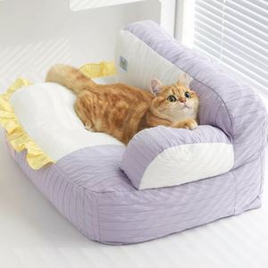Modern Rectangle Soy Milk Mochi Cat <b>Sofa</b> & <b>Bed</b> Eco-Friendly Anti-Slip Non-Sticky Detachable Washable All Seasons Pet <b>Bed</b> - Product Image 4