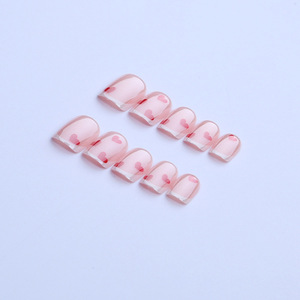 <span class=keywords><strong>Ennio</strong></span> 24 Piezas Uñas Postizas Cuadradas Medianas de ABS Cromado, Rosa Premium con Corazón Blanco, Gel Francés con Recubrimiento UV de Larga Duración - Product Image 3