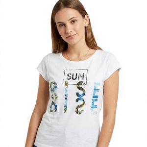 Women's 100% Combed Cotton O-Neck <b>T</b>-<b>Shirt</b> 160 Gsm Lightweight Oversized Luxury Casual Style Custom Logo Diamonds Stonewashed - Product Image 1