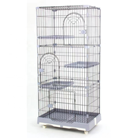 Parc de jeu pour chat moderne de haute qualité à 3 niveaux, en plastique, grande surface, facile à nettoyer, pliable, niche pour animaux de compagnie