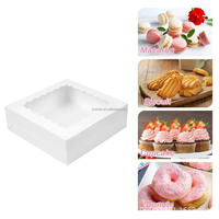 Boîtes rigides personnalisées rondes et carrées en matériaux recyclés, boîtes à cupcakes et à muffins en papier vides, vente en gros en stock