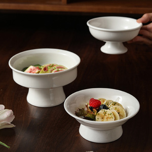 Bol en céramique Japandi personnalisé pour régime alimentaire, dessert, crème glacée, assiette à fruits secs, bol haut pour la maison et l'hôtellerie - Product Image 1