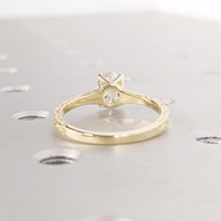 0.5-3 Karat Oval Kesim Vintage İşlemeli Tektaş Laboratuvar Elması Nişan Yüzüğü 10K/14K/18K Som Altın IGI Sertifikalı CVD/HPHT VVS