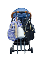 Crochet pour poussette en cuir PU multifonctionnel personnalisé pour bébé cintre sac rotatif portable crochets pour landau accessoire de voiture pour bébé