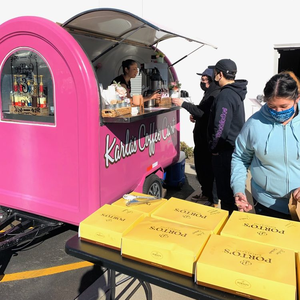 Rue yatai mobile frites noix rôtir poulet rôtissoire friteuse alimentaire griller chariot mobile café crêpe camion alimentaire uk - Product Image 1