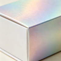 Boîte en carton rigide personnalisée pliable à plat pour cosmétiques, avec feuille d'aluminium holographique laser, emballage magnétique pour soins de la peau