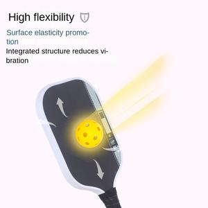 Raquette de Pickleball Professionnelle en Fibre de Carbone Givrée Silencieuse de Quatrième Génération, Personnalisable avec Logo/Design Graphique, 1 Raquette 2 Balles - Product Image 3