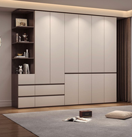 Armoire de rangement moderne minimaliste sans poignée pour chambre à coucher, 18 mm, avec compartiments