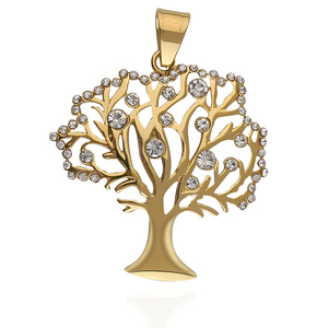 Collar Árbol de la Vida Chapado en Oro de 18K, Joyería para Mujeres y Hombres, Colgante Vintage de Cristal, Colgante Ecológico - Product Image 6