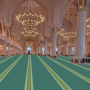 Royal Church <span class=keywords><strong>Carpet</strong></span> 100% Nylon Anti-Skip Wilton Alfombra de oración con patrón impreso <span class=keywords><strong>Loop</strong></span> Pile Alfombra de mezquita de pared a pared - Product Image 4