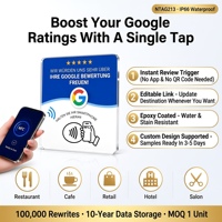 Support de table en acrylique 12 cm pour carte de commentaires Google, compatible NFC213 13,56 MHz, Tap to Review, OEM/ODM personnalisé, prêt à être expédié, en stock