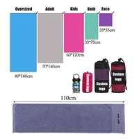 Serviette de sport personnalisée avec logo brodé, poche zippée, absorbante, en microfibre et coton, pour la salle de sport, la gym, le fitness