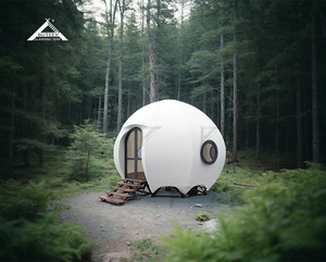 เต็นท์โดมฟักทองแบบกำหนดเอง รีสอร์ทหรูหรา กันน้ำ กันลม ใช้ได้ทุกฤดู สองชั้น สีเบจ เต็นท์แกลมปิ้งซาฟารีกลางแจ้ง - Product Image 4