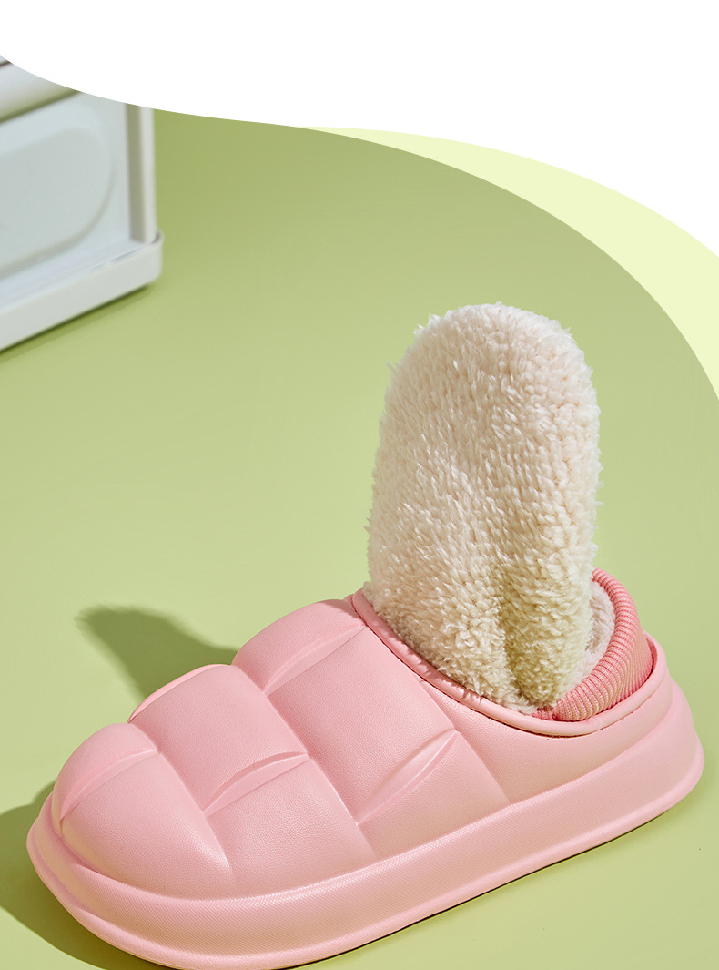 Winter Furry Slippers Women Men Warm Soft Thick Sole Plush Slippers Cotton Shoes