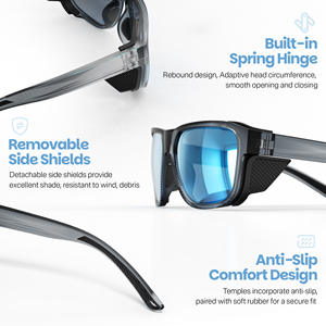 Lunettes de soleil polarisées TR90 à monture intégrale, protection UV400, résistantes au vent, pour la randonnée et l'escalade, avec protection latérale légère pour lunettes, vente en gros 2026 - Product Image 5