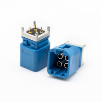 Conector RF Mini-Fakra Macho 4 en 1, Código C, Montaje en PCB a Través de Orificio, para Navegación GPS Vehicular