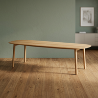 Moderner Skandinavischer Umweltfreundlicher Wasserfester Langlebiger Ovaler Massivholz-Esstisch für 6 Personen mit Stabilem Design und Massivholzbeinen für Zuhause