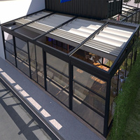Véranda moderne en aluminium et verre CLEARVIEW avec double vitrage trempé Low-E pour hôtels et usage extérieur - Conservatoire écologique