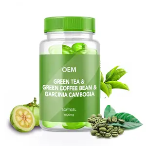 OEM天然原料减肥补充剂脂肪燃烧软胶囊绿茶 & 绿咖啡豆 & 藤黄果软胶囊