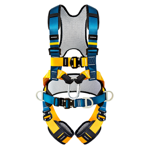 Cinto de Segurança para Trabalho em Altura Tipo Eólico de Cinco Pontos, Proteção Corporal Completa, Poliéster, Fivela de Conexão Rápida com 4 D-Rings - Product Image 1