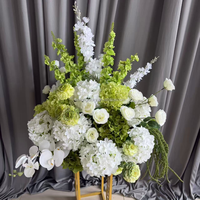 Künstliche grüne Hortensien-Blumenkugel, 70 cm, für Hochzeitsdekoration, Bühnendekoration, hängende Dekoration mit stabilem Metallbügel