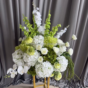 Fleurs de mariage artificielles, hydrangea vert 70 cm, boule de fleurs pour décoration de mariage, décoration suspendue pour scène avec support métallique robuste - Product Image 3