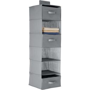 Basics 6 Tier Hanging Closet Organizer With Removable <b>Drawers</b> <b>For</b> Clothing Bedroom <b>Storage</b> Grey - Product Image 1