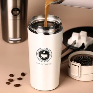 Taza de café de acero inoxidable taza de café de viaje tazas de café personalizadas 380Ml 500ml