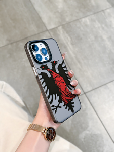 <span class=keywords><strong>Cover</strong></span> per <span class=keywords><strong>iPhone</strong></span> 16/15/14/13/12 Pro Max con stampa Aquila Bicefala Guerriera Rossa e Nera, Custodia Antiurto Personalizzata - Product Image 2