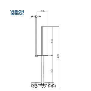 Light Weight Type Custom Iv Pole Portable Workstation Laptop Computer Monitor Stand Medical Cart Trolley