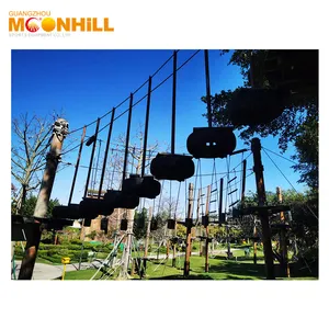 Outdoor Theme Park Rope Course Equipment Ziplines Children Obstacle Course