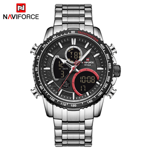 <span class=keywords><strong>NAVIFORCE</strong></span> <span class=keywords><strong>9182</strong></span> Nuevo producto Venta directa de fábrica Listo para enviar Estilo Morden Mejor precio Relojes de cuarzo para hombres Banda de acero inoxidable - Product Image 3